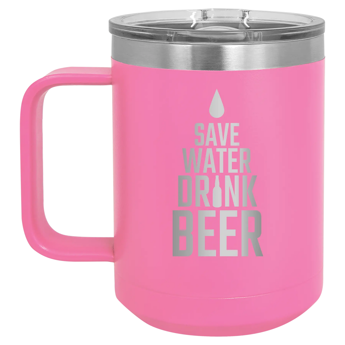 Save Water Drink Beer 15 oz Mug | Pink