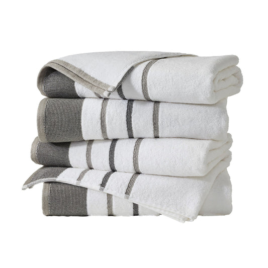 Decorative Cotton Stripe Bath Towel Set - Noelle Collection