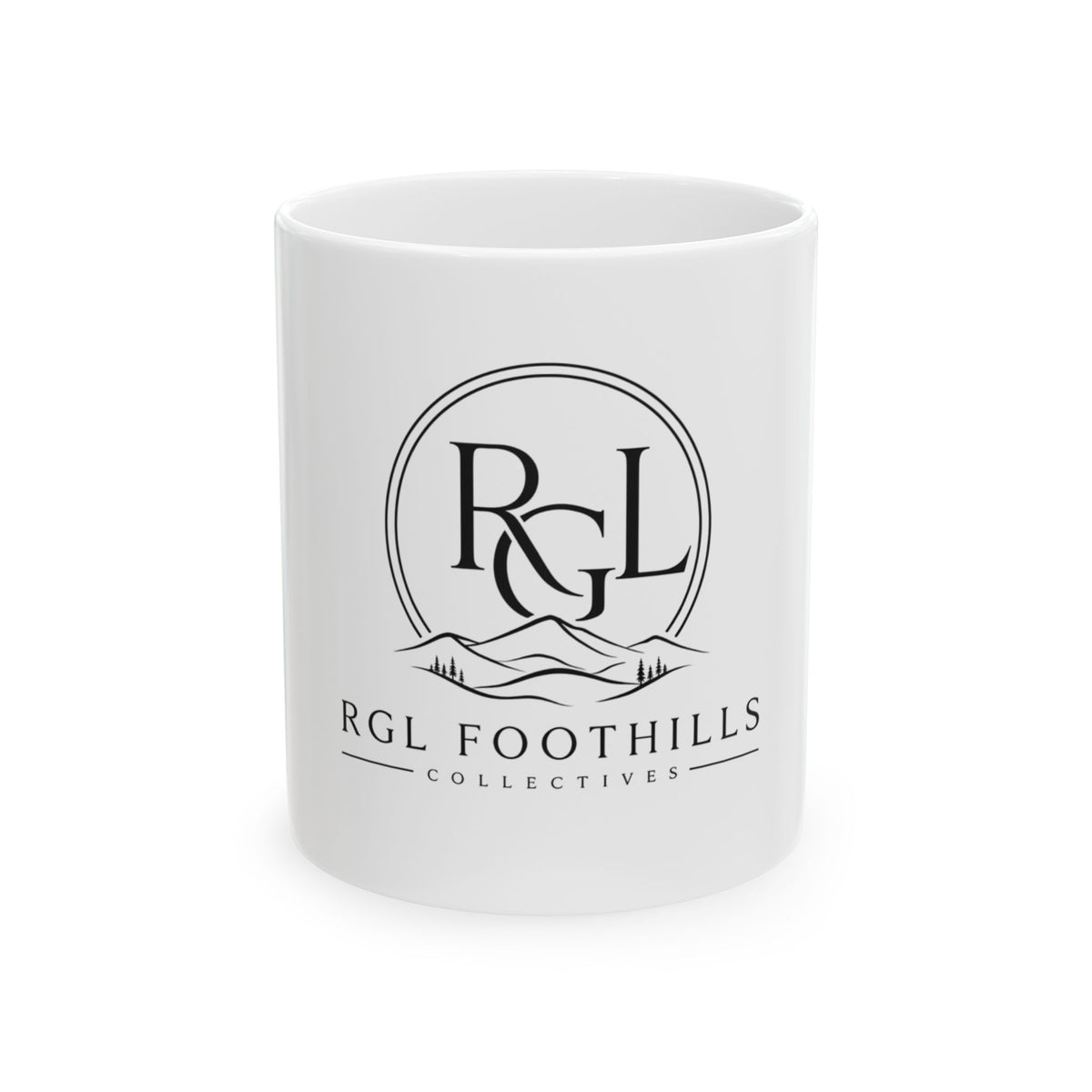 RGL Foothills Logo Ceramic Mug – Scenic Mountain Coffee Cup (11oz & 15oz)