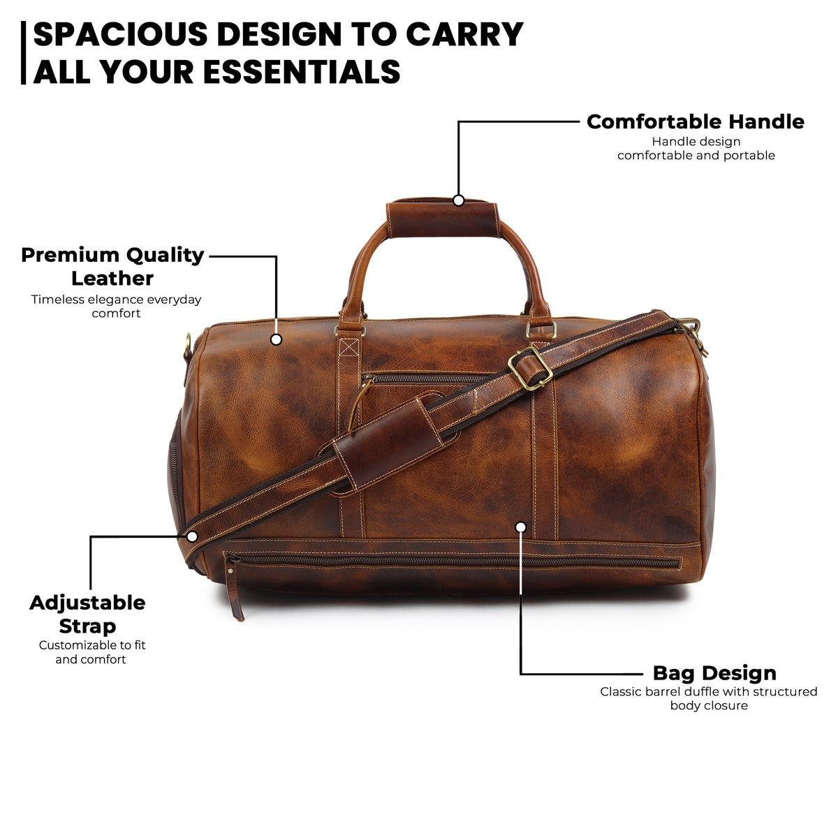 Heritage Buffalo Leather Duffle Bag