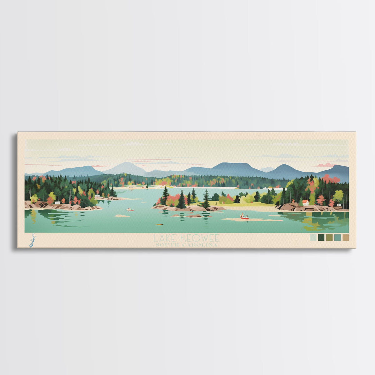 Lake Keowee South Carolina Framed Canvas Print