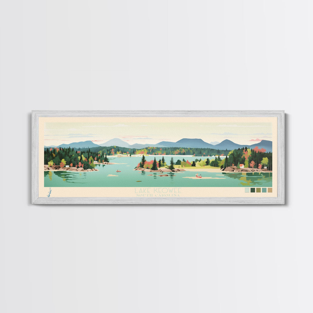 Lake Keowee South Carolina Framed Canvas Print