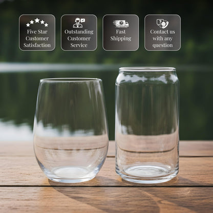 Lake Jocassee Map - South Carolina - Laser Engraved Glasses