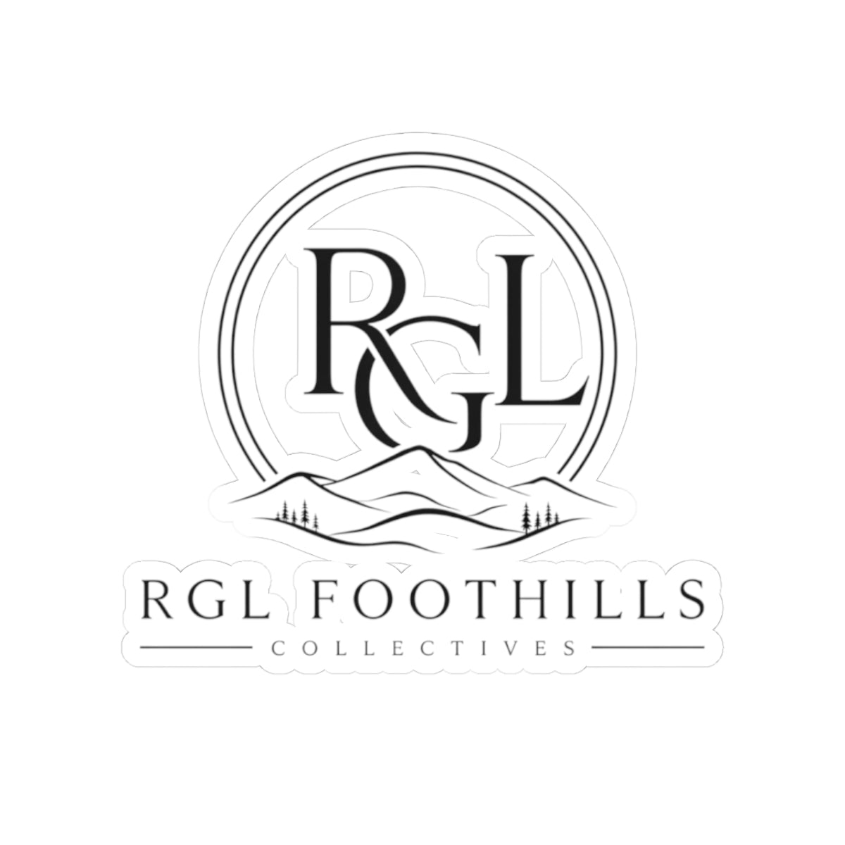 Kiss-Cut Sticker — RGL Foothills Logo (Mountain Monogram)