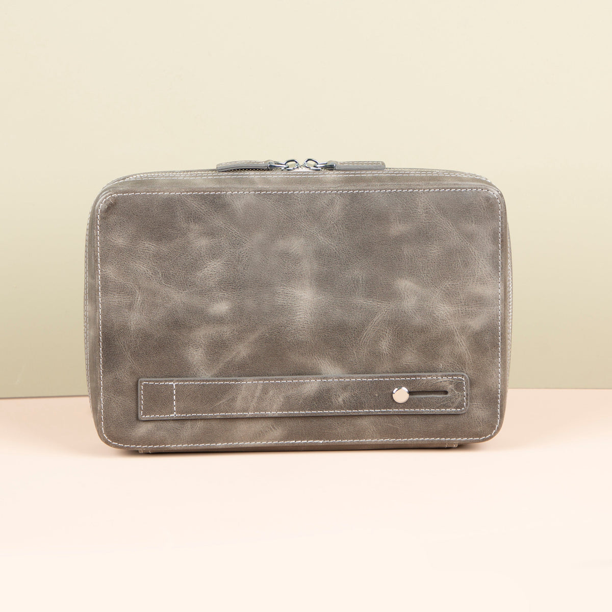 Leather Tech Organizer Case - Light Gray - Oslo