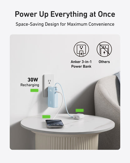 Power Bank (10K, Fusion, Built-In Cable)