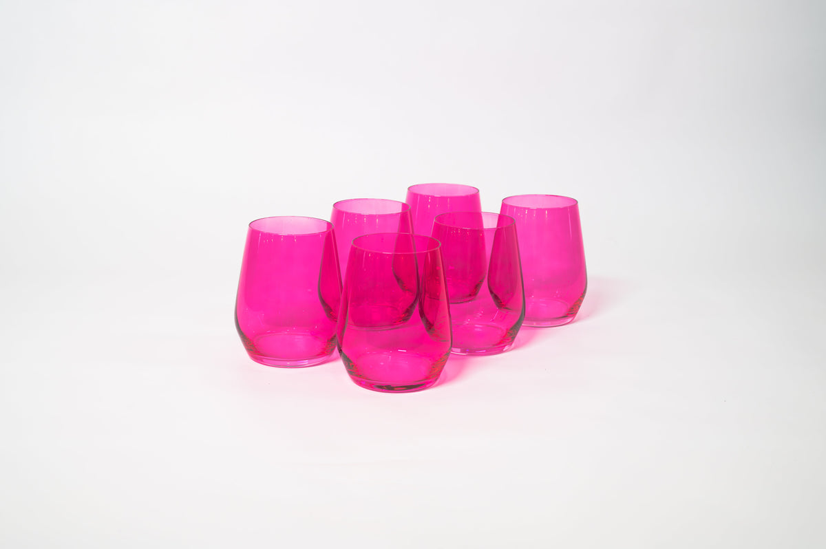 Hot Hot Pink - Colored Wine Glass