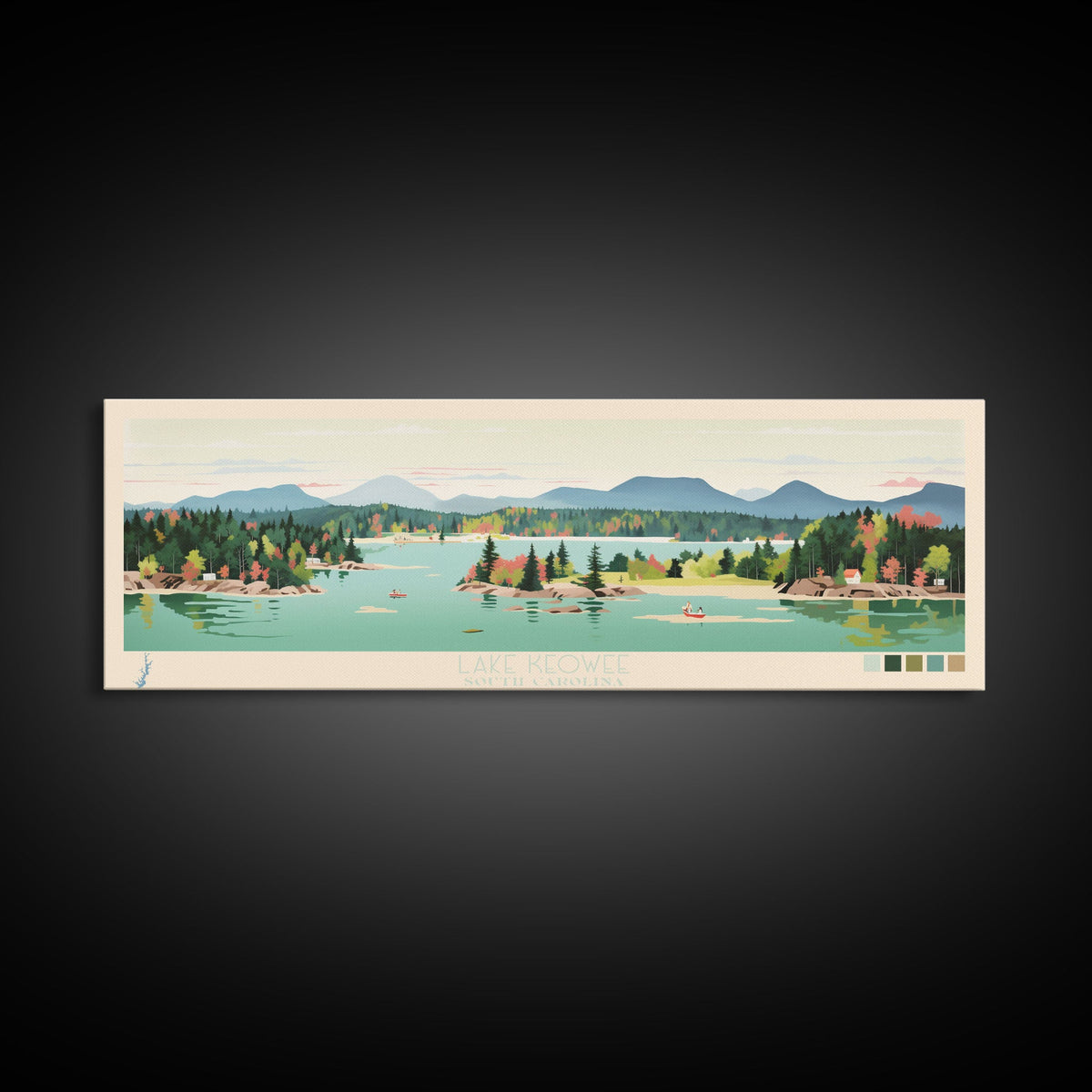 Lake Keowee South Carolina Framed Canvas Print