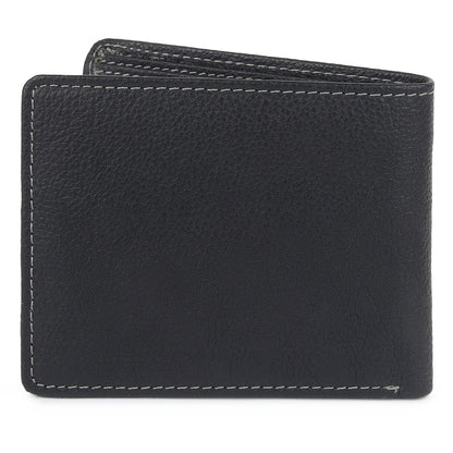 Black Textured Leather Mens Wallet