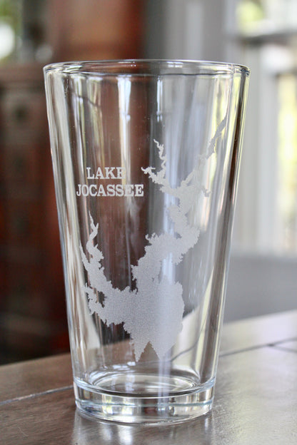 Lake Jocassee Map - South Carolina - Laser Engraved Glasses