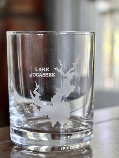 Lake Jocassee Map - South Carolina - Laser Engraved Glasses