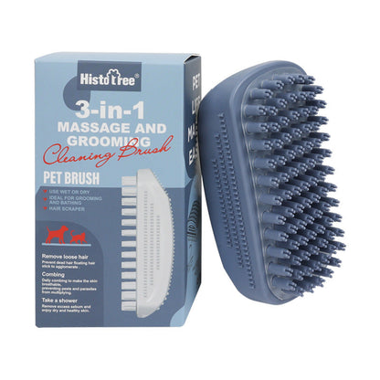 3-in-1 TPR Pet Bath Massage Brush for Dogs and Cats