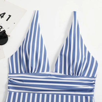 Striped One Piece Swimsuit