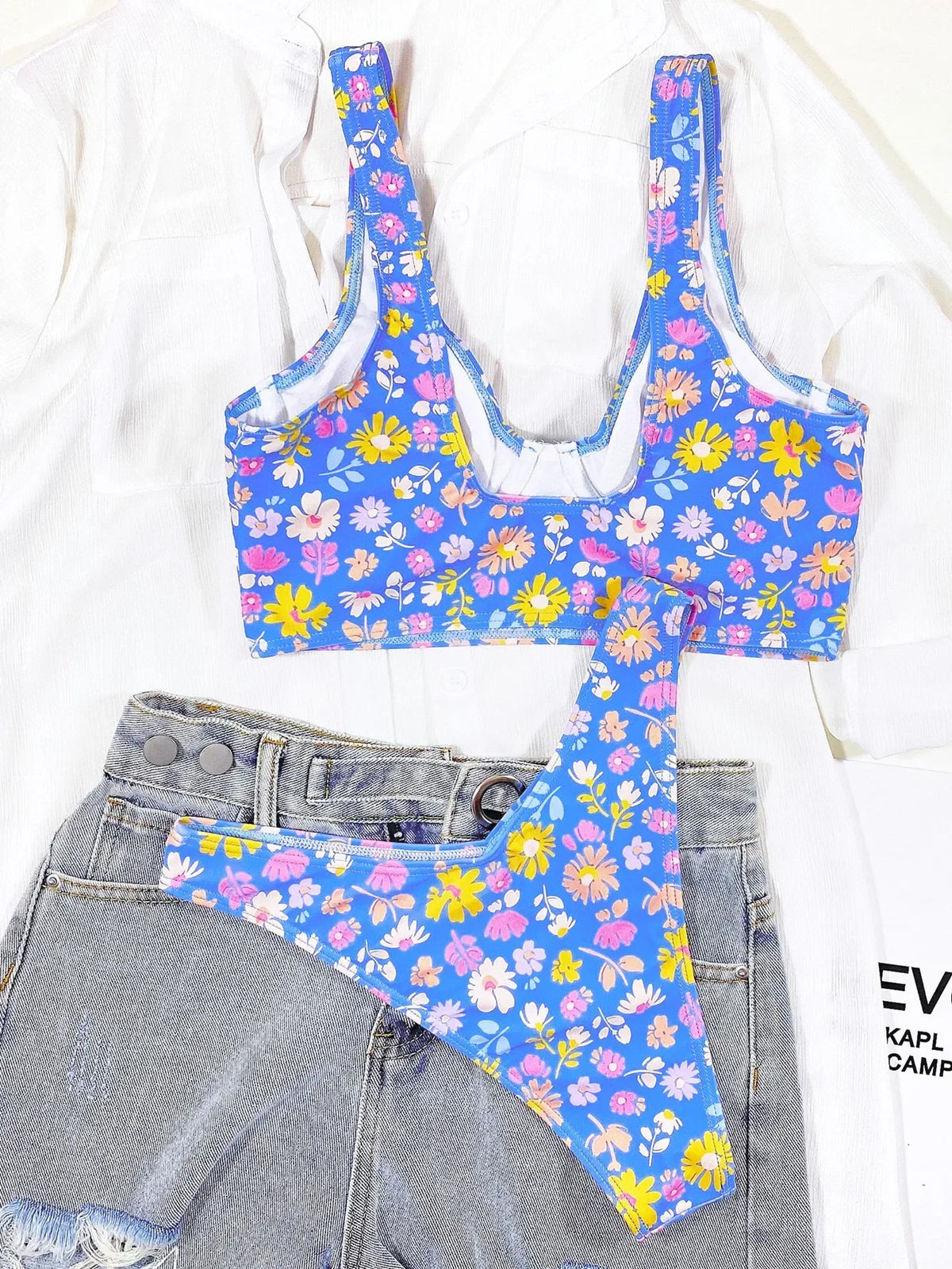 Bikini Swimsuit Floral Blue