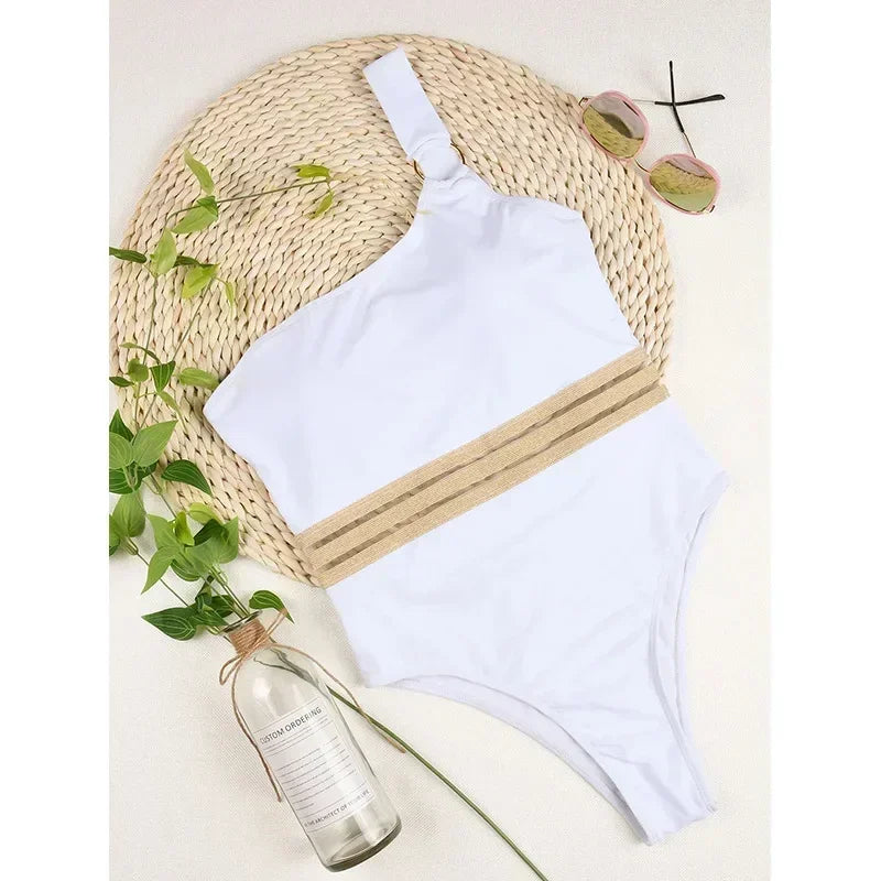 One Piece Swimsuit Hollow Mesh
