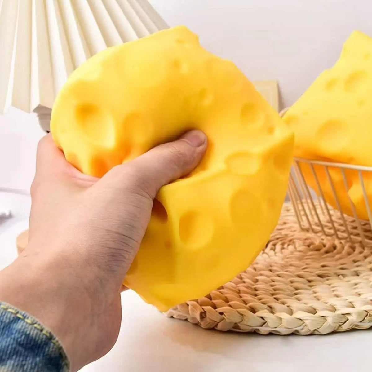 Squishy Cheese Cube Fidget Toy