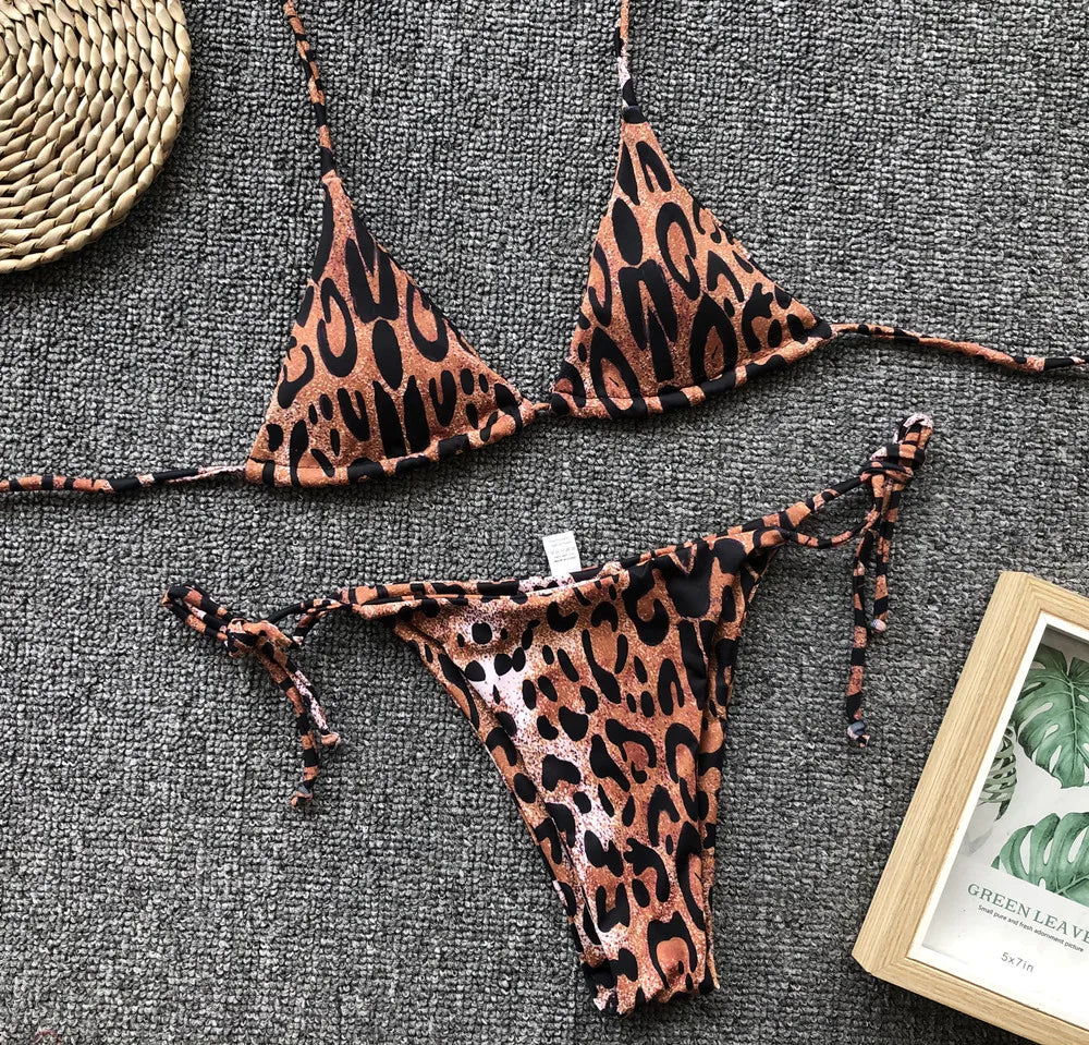 Leopard Triangle Swimwear