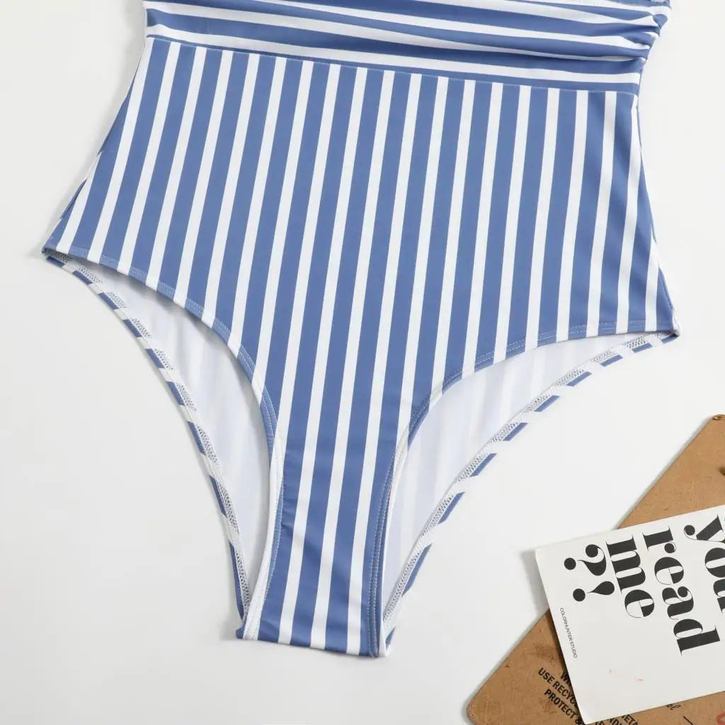 Striped One Piece Swimsuit