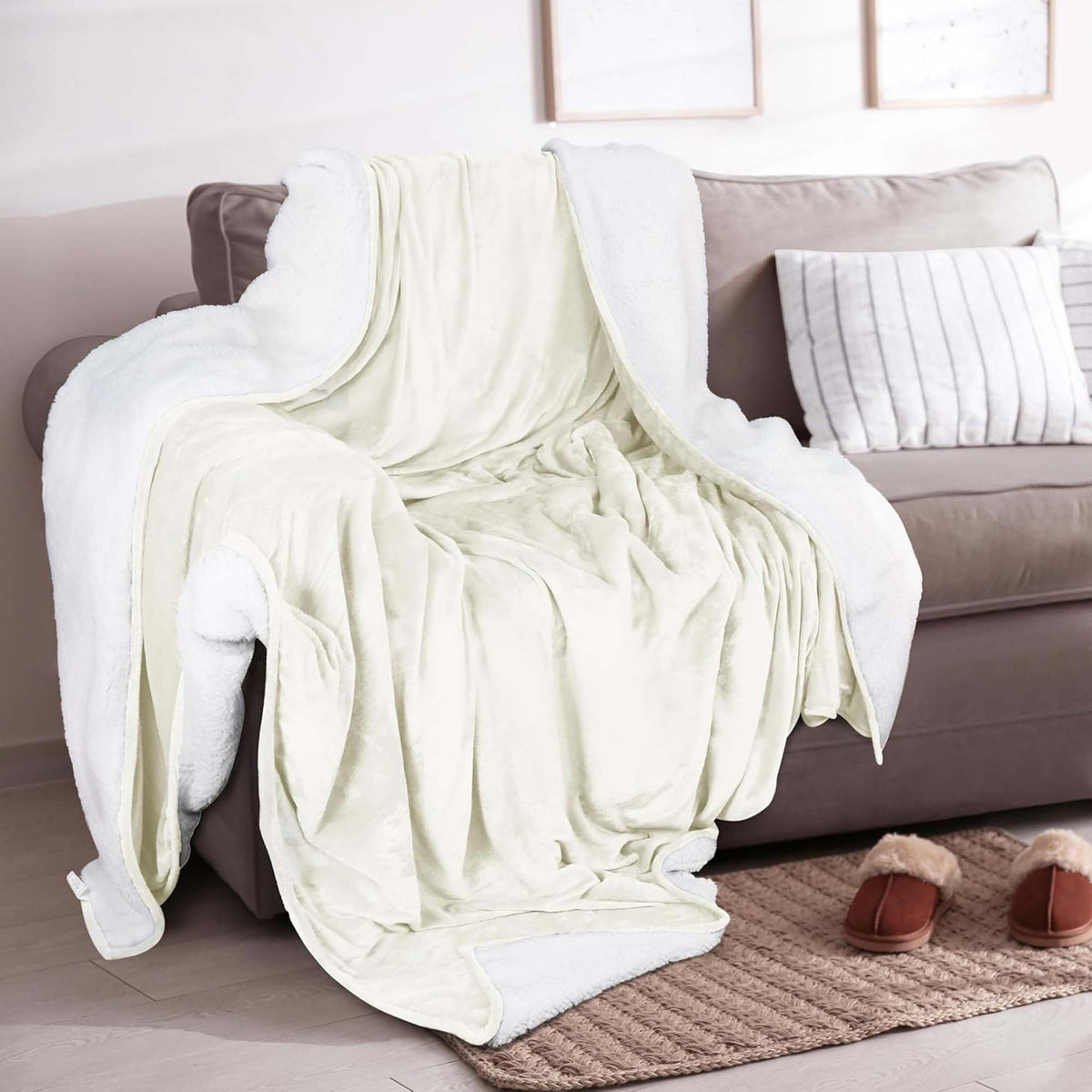 Velvet Plush Sherpa Bed Blanket - Sherpa Fleece Collection