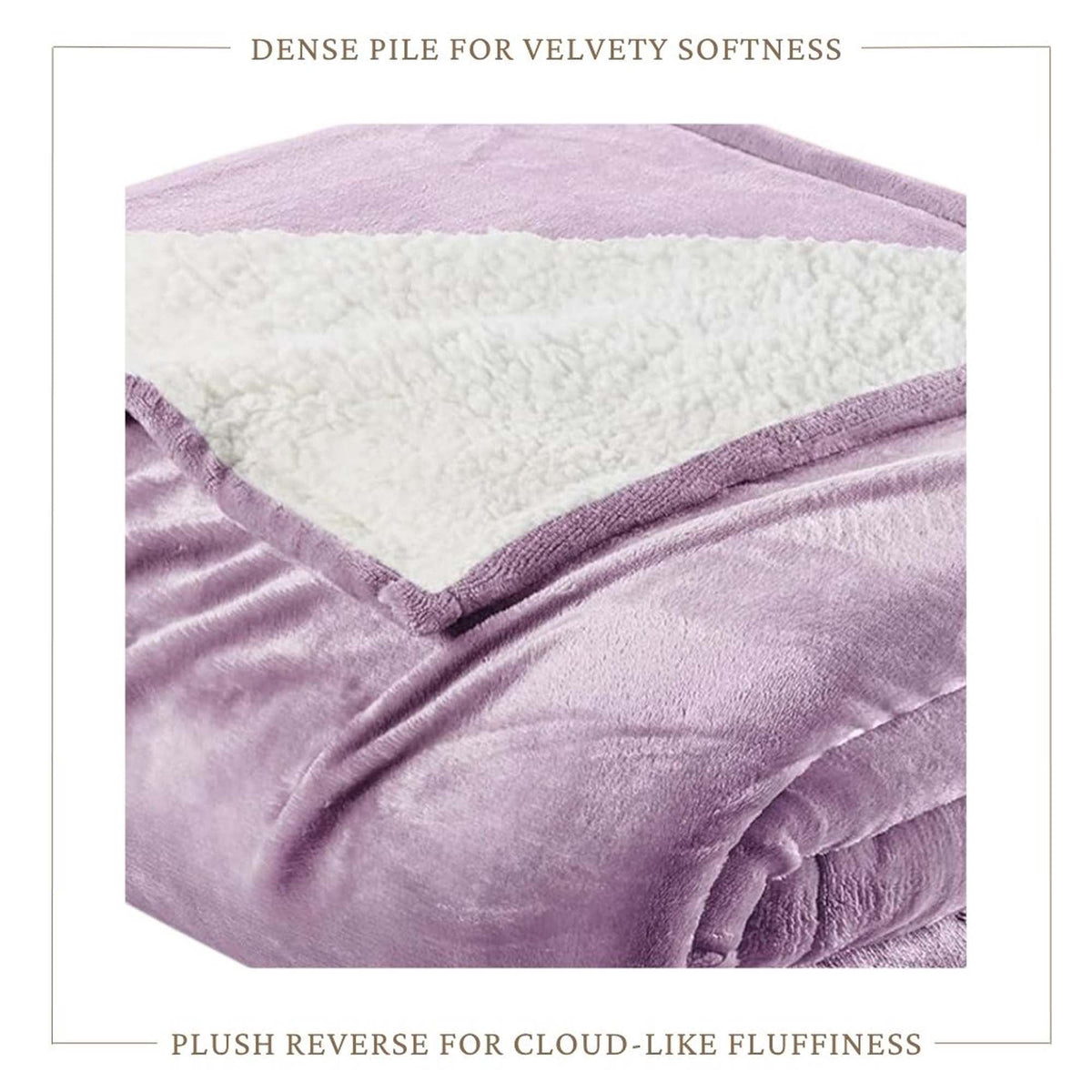 Velvet Plush Sherpa Bed Blanket - Sherpa Fleece Collection