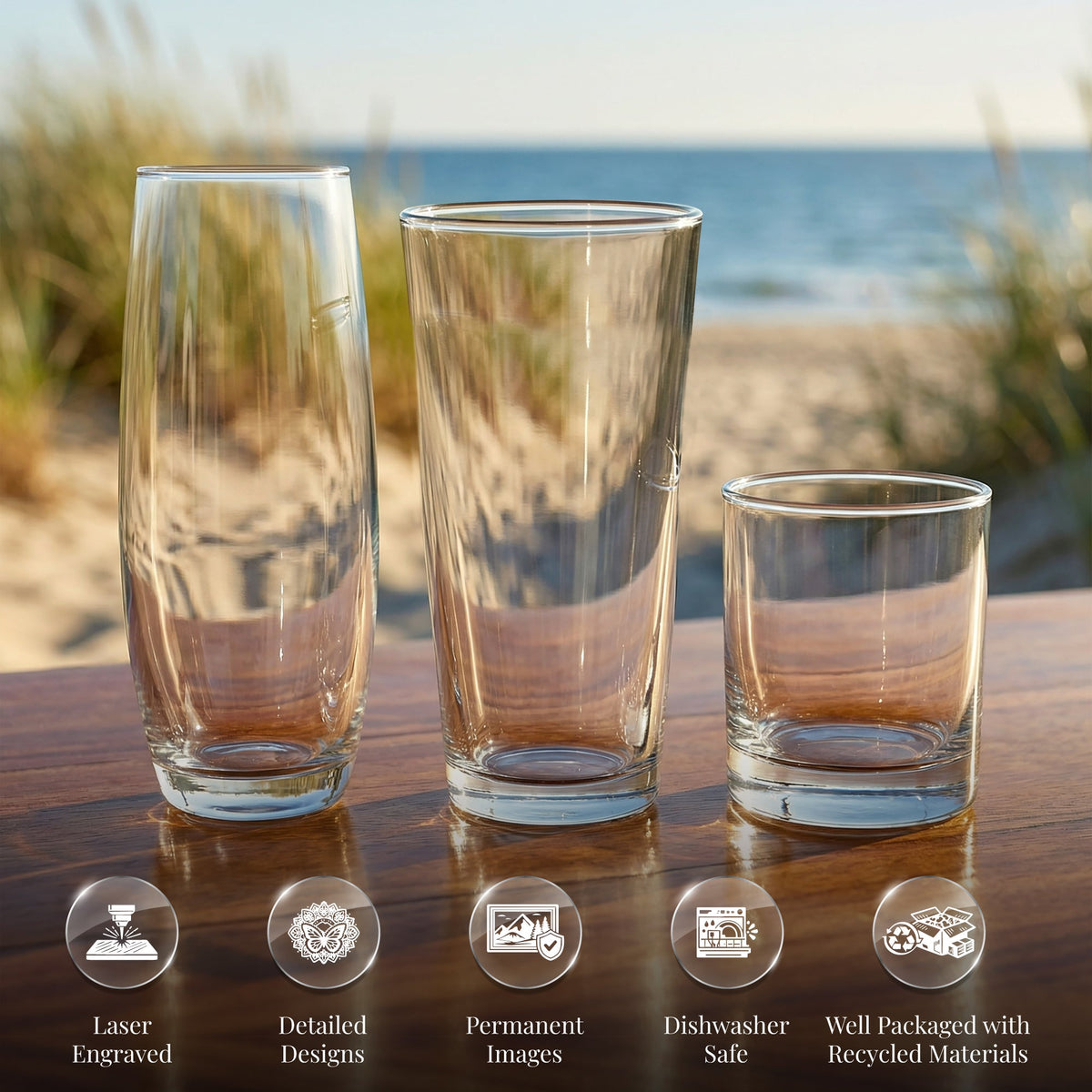 Lake Jocassee Map - South Carolina - Laser Engraved Glasses