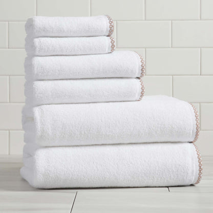 Cotton Border-Stitched 6-Piece Towel Set - Valery Collection