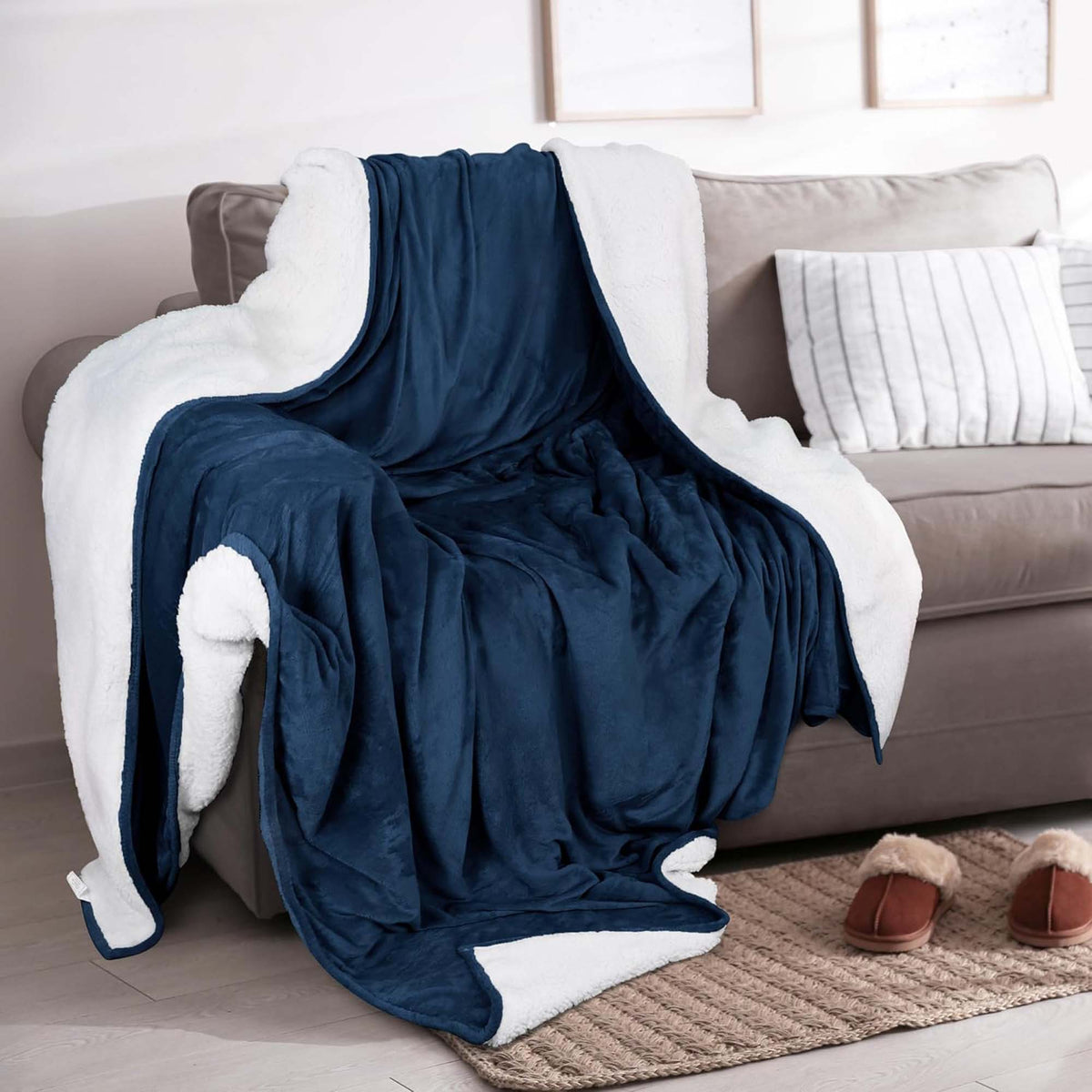 Velvet Plush Sherpa Bed Blanket - Sherpa Fleece Collection