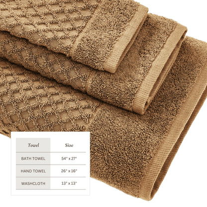 Cotton Diamond Waffle Weave Bath Towel Set - Grayson Collection