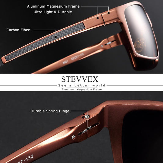 Square Polarized Sunglasses Men - UV400 Protection