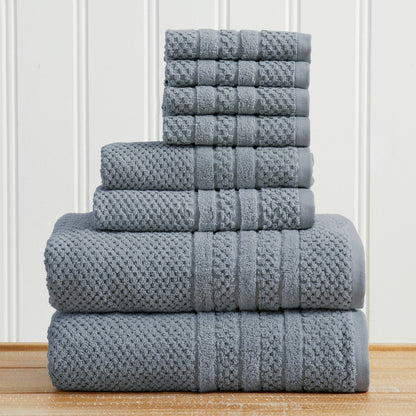 100% Cotton Checkered Jacquard Bath Towel Set - Giuliana Collection