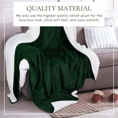 Velvet Plush Sherpa Bed Blanket - Sherpa Fleece Collection