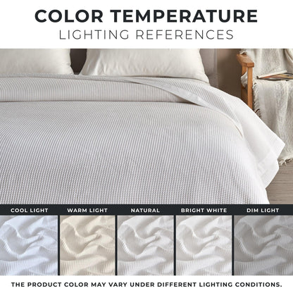 100% Cotton Small Waffle Weave Blanket - Hazel Collection