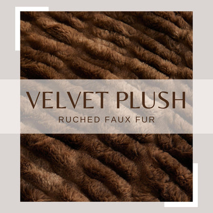 Ruched Faux Fur Throw Blanket - Alondra Collection