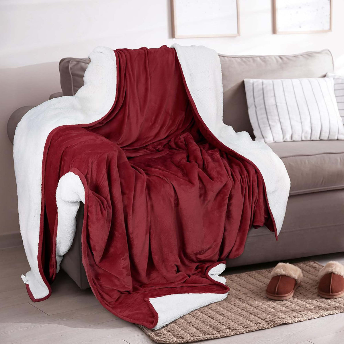 Velvet Plush Sherpa Bed Blanket - Sherpa Fleece Collection