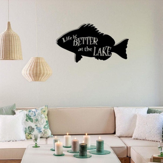 Metal Lake Sign - Rustic Lake House Decor