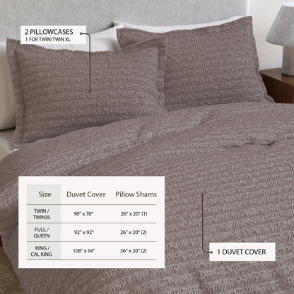 100% Cotton Honeycomb Waffle Duvet Set - Mattea Collection