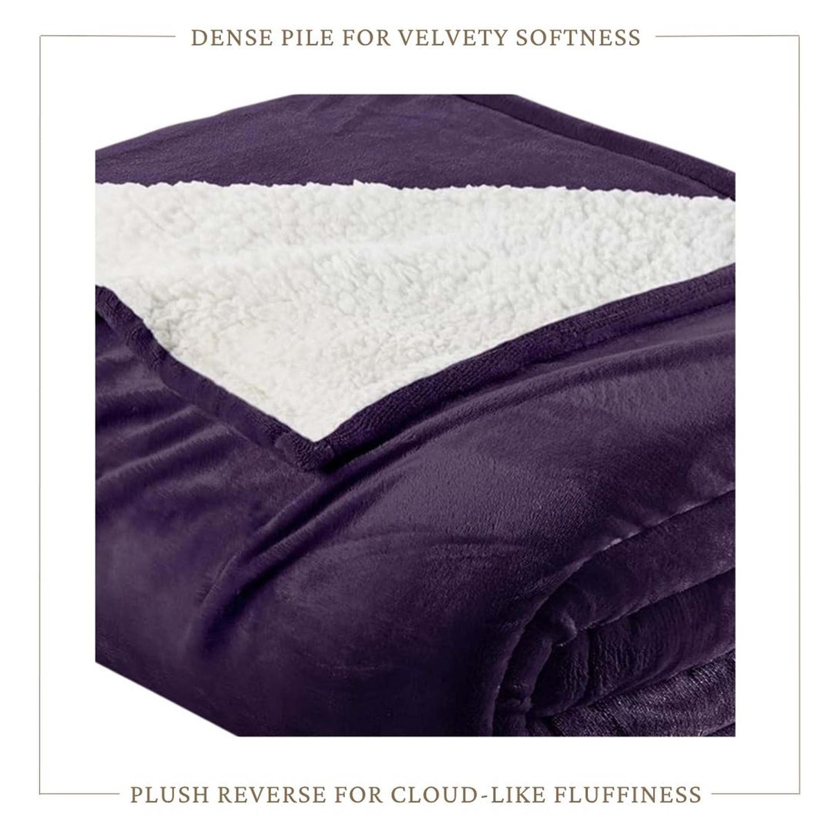 Velvet Plush Sherpa Bed Blanket - Sherpa Fleece Collection