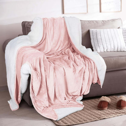 Velvet Plush Sherpa Bed Blanket - Sherpa Fleece Collection