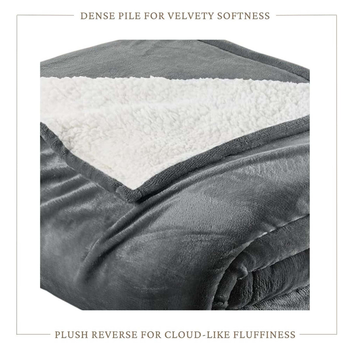 Velvet Plush Sherpa Bed Blanket - Sherpa Fleece Collection