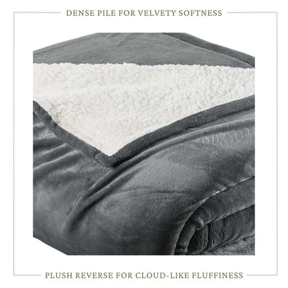 Velvet Plush Sherpa Bed Blanket - Sherpa Fleece Collection
