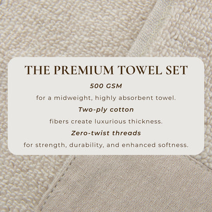 Cotton Linen-Like Border 6-Piece Towel Set - Priya Collection
