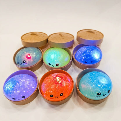 Light-Up Glitter Dumpling Squishy Fidget Toy