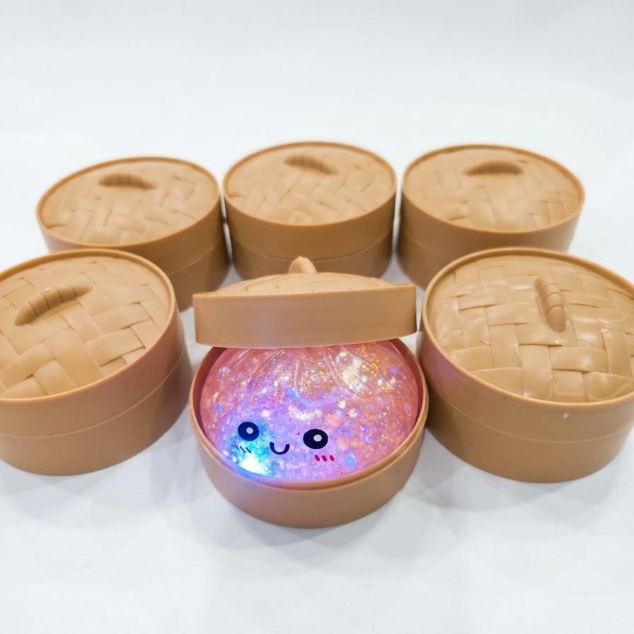 Light-Up Glitter Dumpling Squishy Fidget Toy