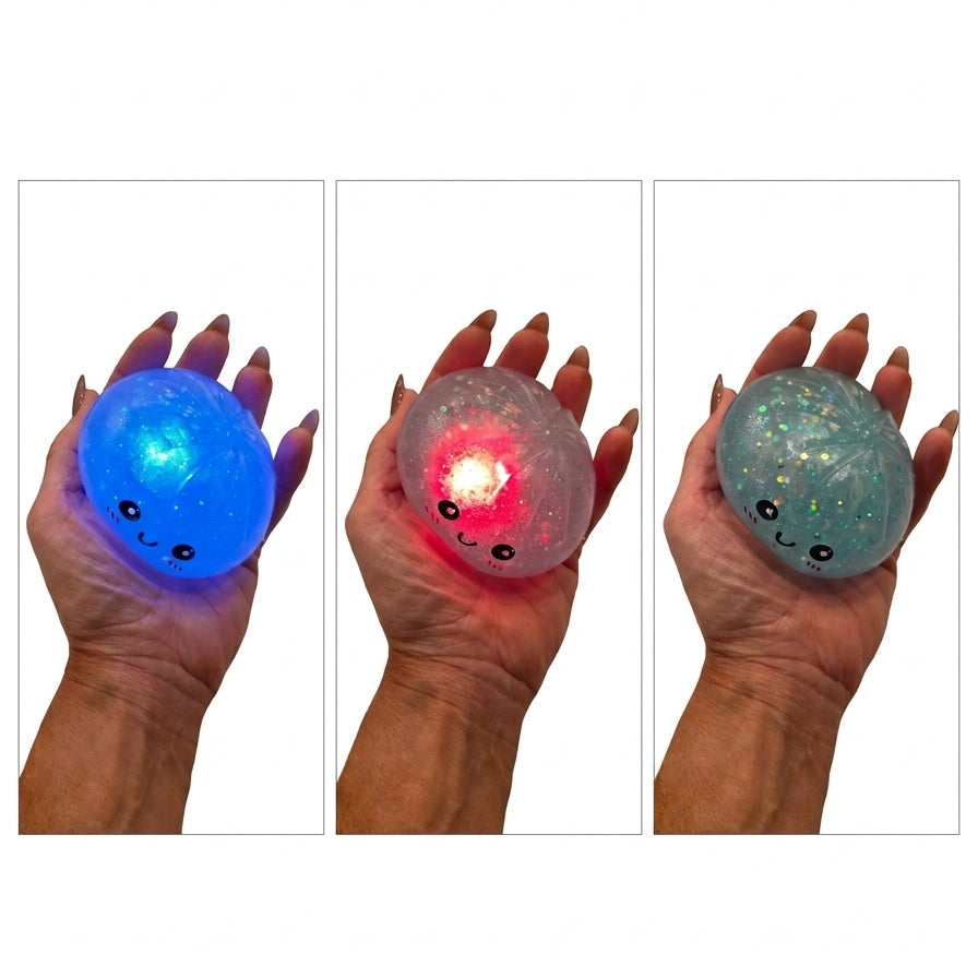 Light-Up Glitter Dumpling Squishy Fidget Toy
