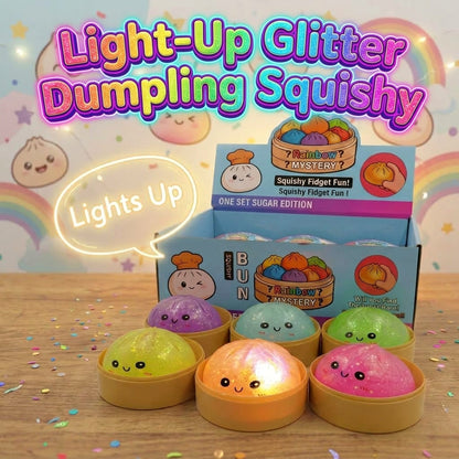 Light-Up Glitter Dumpling Squishy Fidget Toy