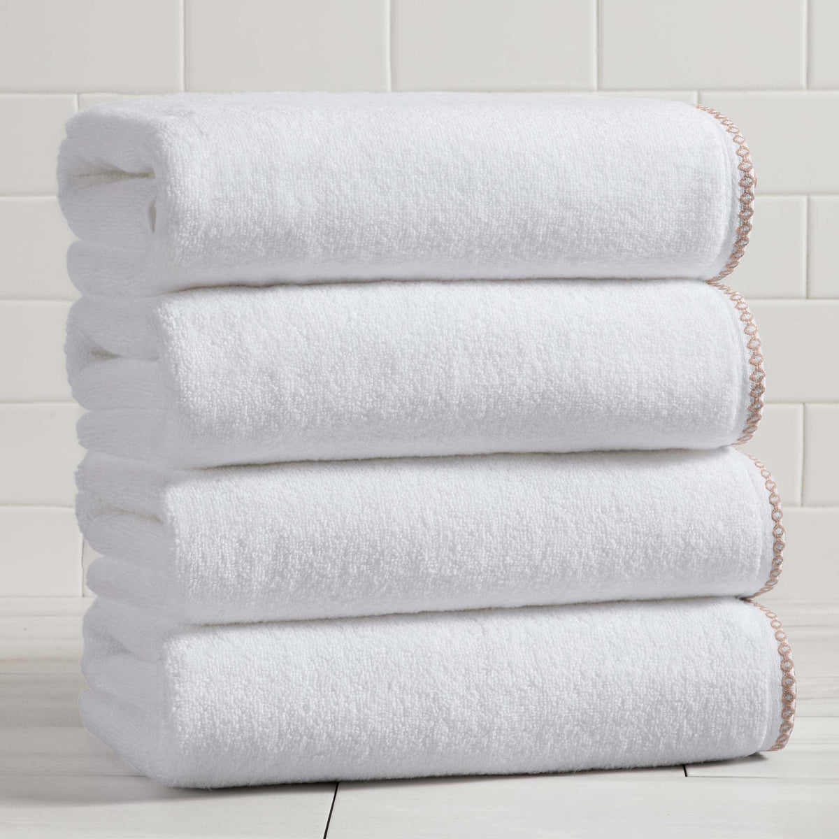 Cotton Border-Stitched 6-Piece Towel Set - Valery Collection