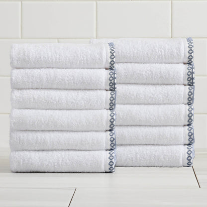 Cotton Border-Stitched 6-Piece Towel Set - Valery Collection