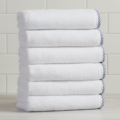 Cotton Border-Stitched 6-Piece Towel Set - Valery Collection