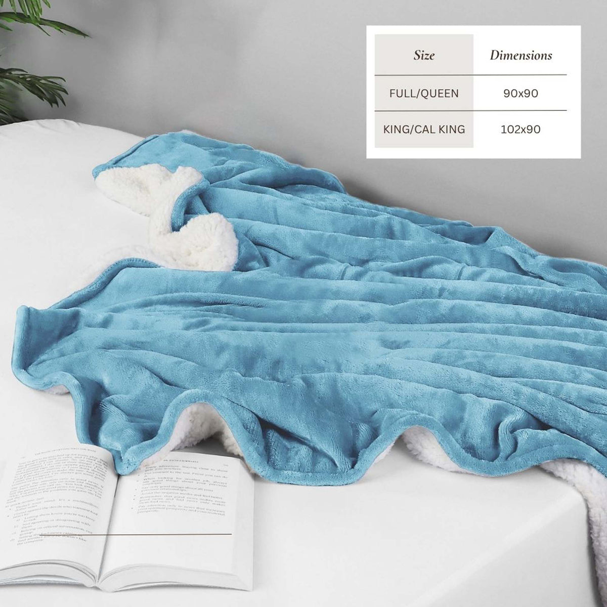 Velvet Plush Sherpa Bed Blanket - Sherpa Fleece Collection